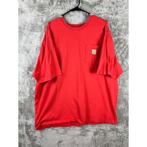 Carhartt K87 Medium Red Cotton Loose Fit Short Sleeve Pocket T Shirt Mens 2XL